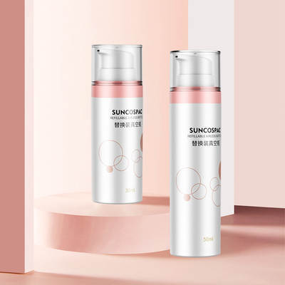 30ml 50ml 펌프 PET 포장 화장품 교체 가능한 재충전 가능한 PET 이중 벽 얼굴 크림 병