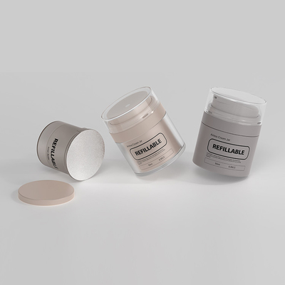 무료 샘플 50ml 재충전 가능한 공기 없는 펌프 병