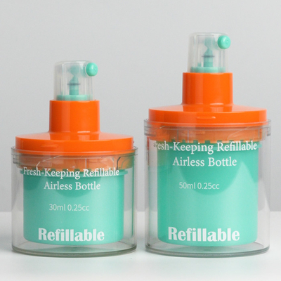 핫 스탬핑 및 사용자 지정 색상으로 화장품 크림을 위한 30ml 50ml 공기 없는 펌프 병